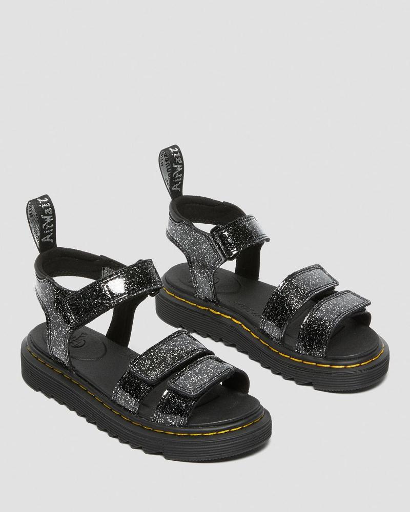 Dr Martens Junior Klaire Glitter Sandalen Kinderen Zwart | NL 108OKI